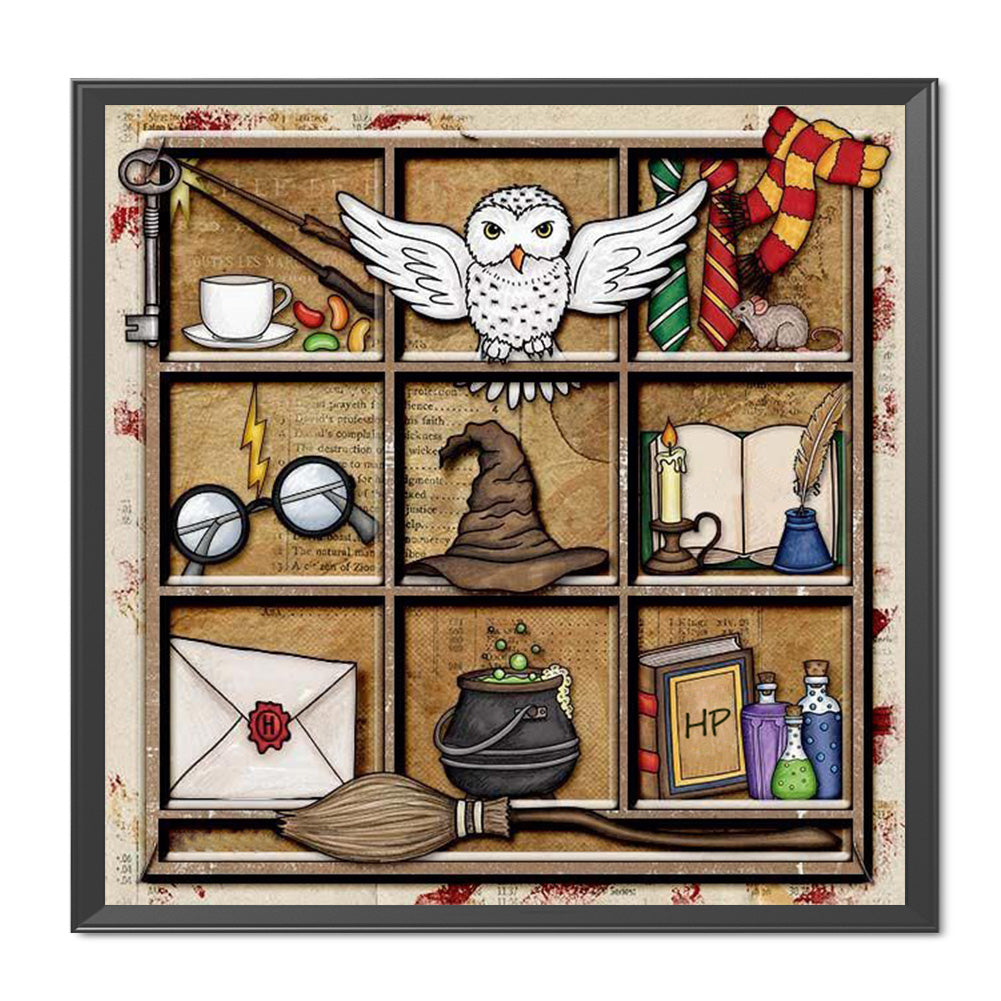 Owl Bookshelf - 11CT Stamped Cross Stitch 50*50CM