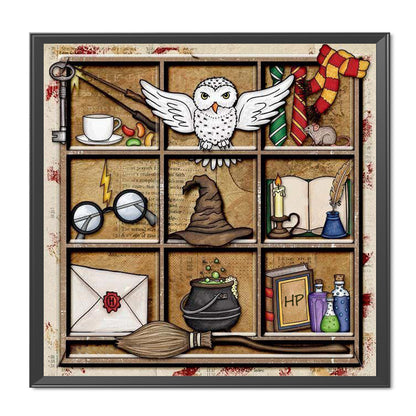 Owl Bookshelf - 11CT Stamped Cross Stitch 50*50CM