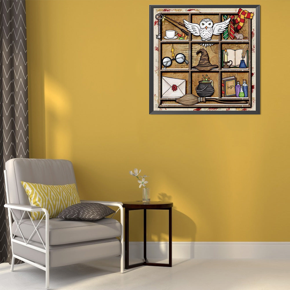 Owl Bookshelf - 11CT Stamped Cross Stitch 50*50CM