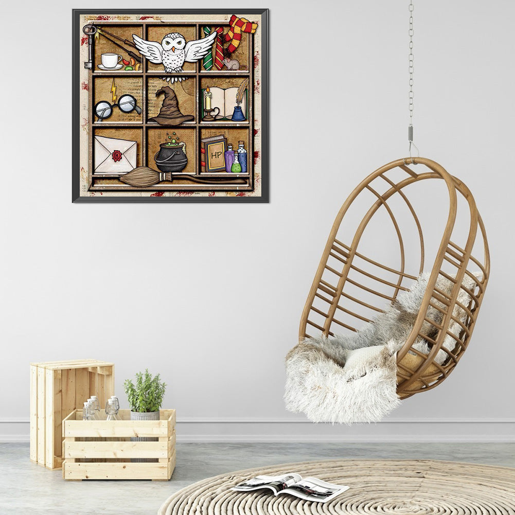 Owl Bookshelf - 11CT Stamped Cross Stitch 50*50CM