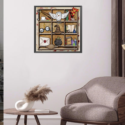 Owl Bookshelf - 11CT Stamped Cross Stitch 50*50CM