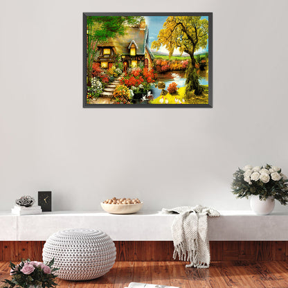 Autumn Cottage - 11CT Stamped Cross Stitch 60*43CM