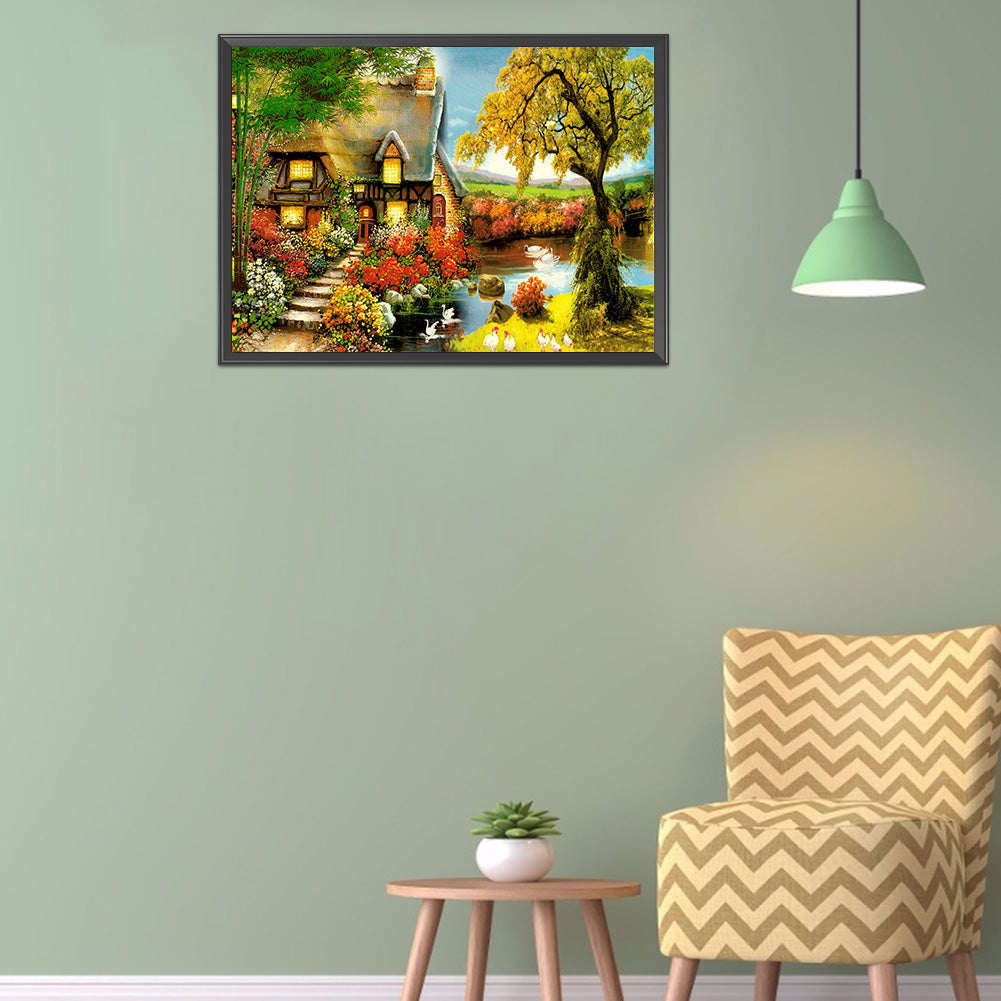 Autumn Cottage - 11CT Stamped Cross Stitch 60*43CM