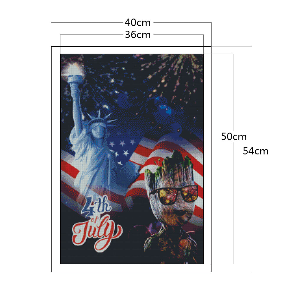 Independence Day Statue Of Liberty - 11CT Stamped Cross Stitch 40*54CM