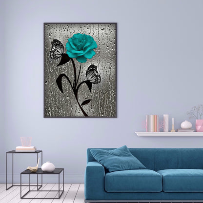 Butterfly Rose - Full Square Drill Diamond Painting 30X40CM