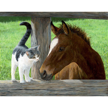 Cat And Horse - Full Square Drill Diamond Painting 30X40CM