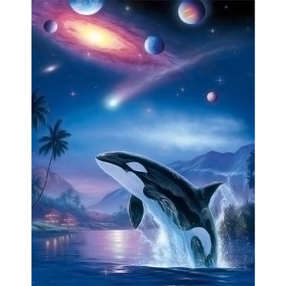 Whale - Full Square Drill Diamond Painting 30X40CM