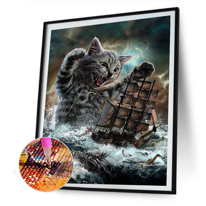 Cat Siren - Full Round Drill Diamond Painting 30*40CM