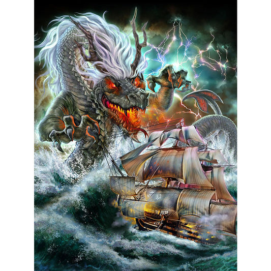 Dragon Siren - Full Round Drill Diamond Painting 30*40CM