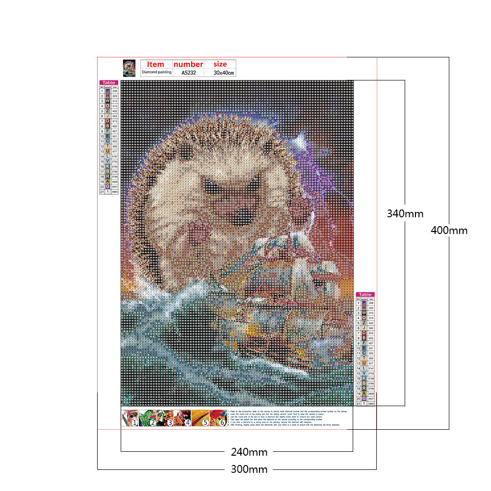 Hedgehog Siren - Full Round Drill Diamond Painting 30*40CM