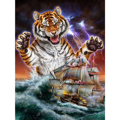 Tiger Kraken - Full Round Drill Diamond Painting 30*40CM