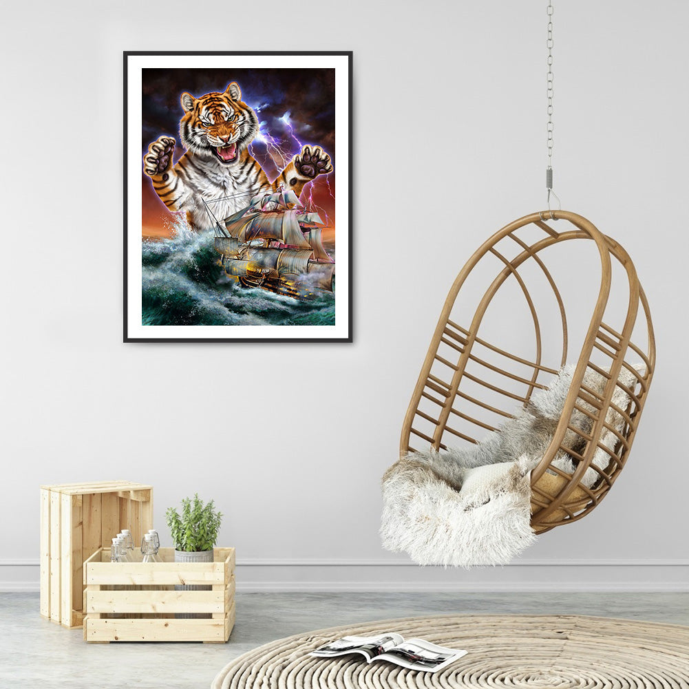 Tiger Kraken - Full Round Drill Diamond Painting 30*40CM