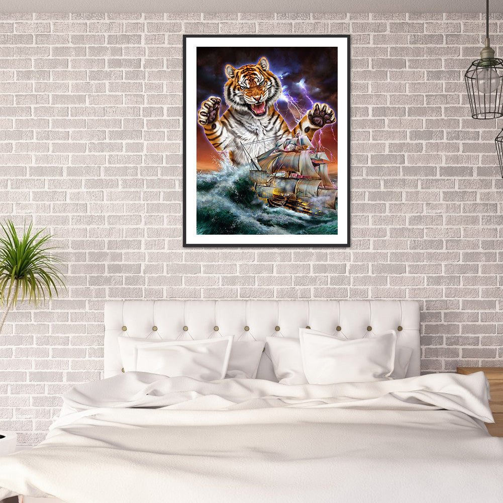 Tiger Kraken - Full Round Drill Diamond Painting 30*40CM