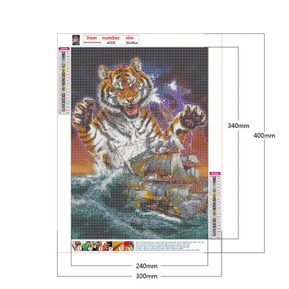 Tiger Kraken - Full Round Drill Diamond Painting 30*40CM