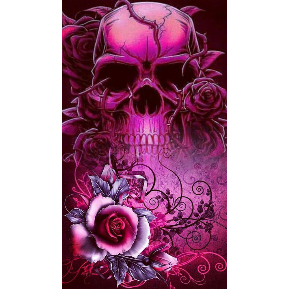 Skull Rose - Full Round Drill Diamond Painting 40*70CM