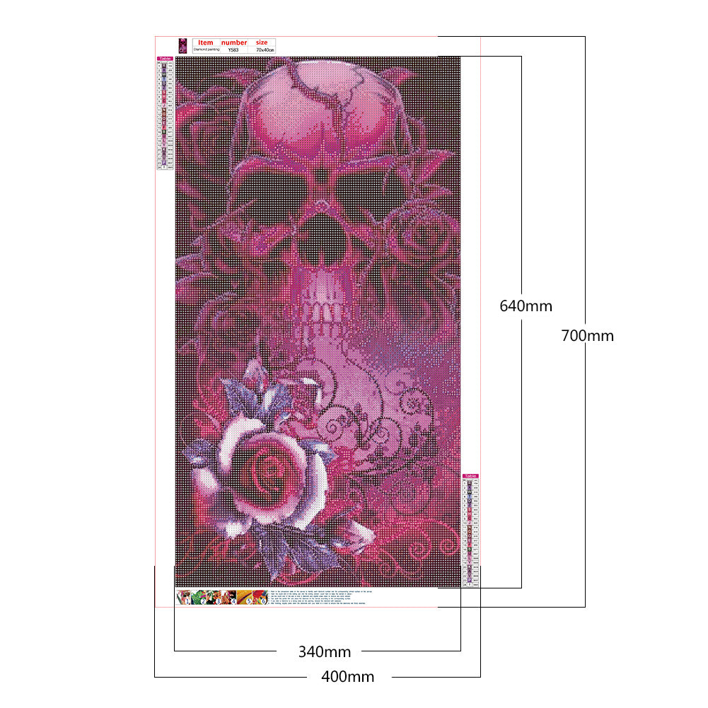 Skull Rose - Full Round Drill Diamond Painting 40*70CM