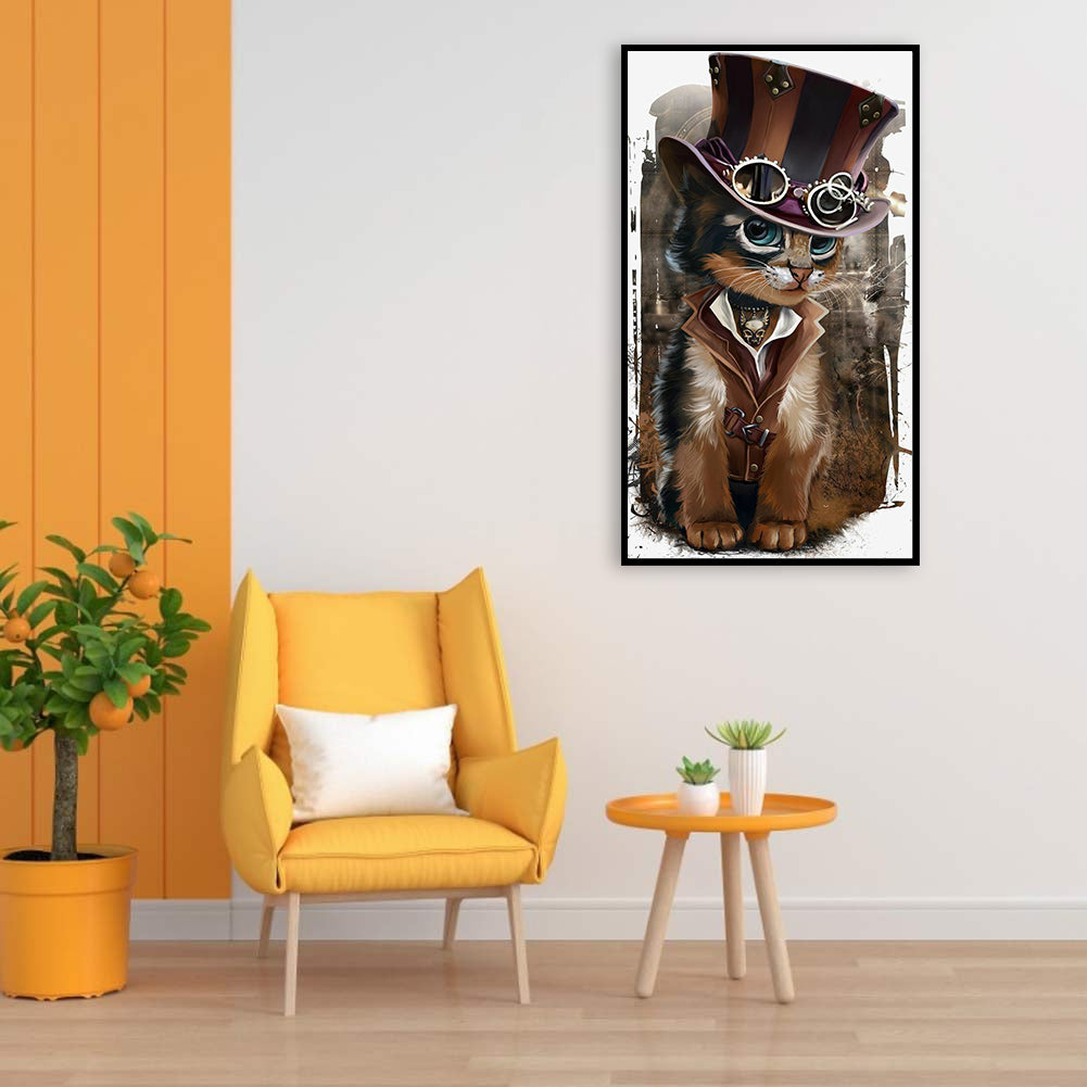 Gentleman Cat - Full Square Drill Diamond Painting 30X40CM