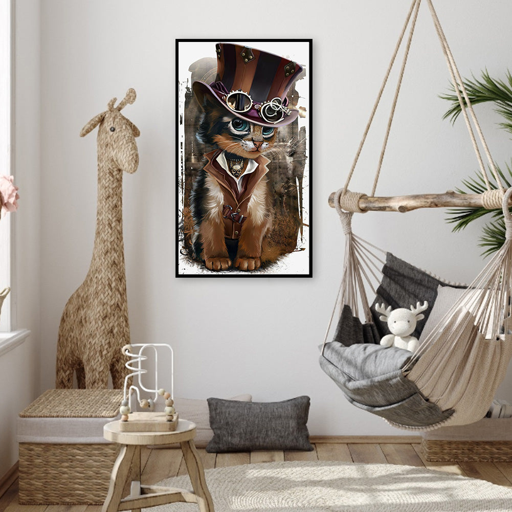 Gentleman Cat - Full Square Drill Diamond Painting 30X40CM