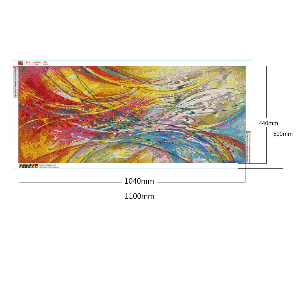 Flowing Lines - Full Square Drill Diamond Painting 110*50CM