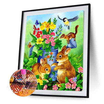 Animals Flowers - Full Square Drill Diamond Painting 30*40CM