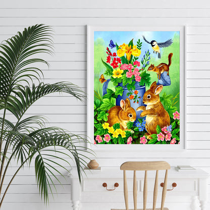 Animals Flowers - Full Square Drill Diamond Painting 30*40CM