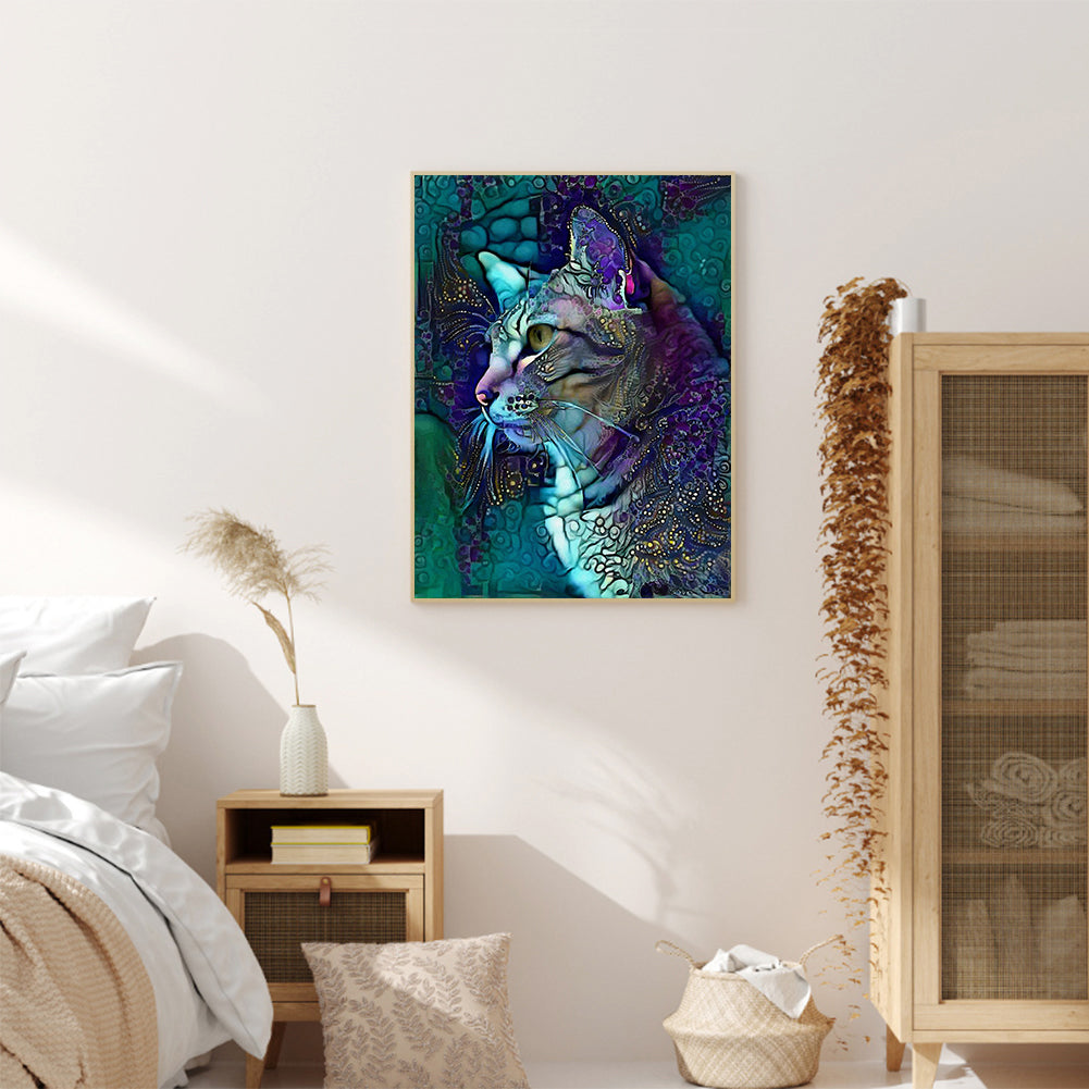 Blue Cat - Full Square Drill Diamond Painting 30*40CM