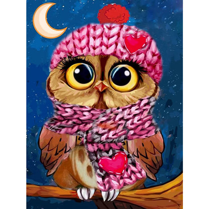 Owl - Full Round Drill Diamond Painting 30*40CM