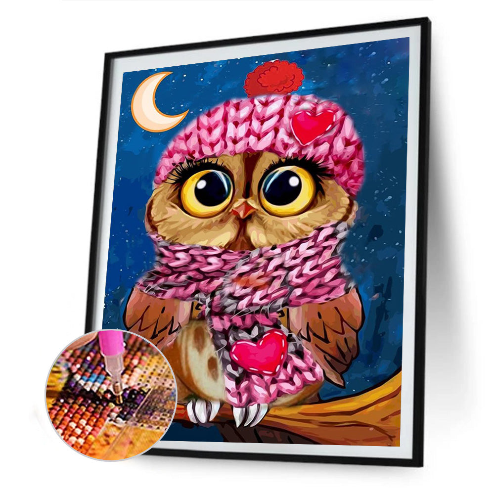 Owl - Full Round Drill Diamond Painting 30*40CM