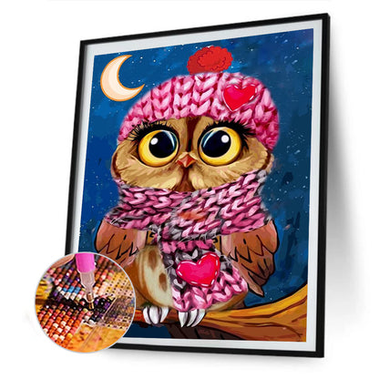 Owl - Full Round Drill Diamond Painting 30*40CM