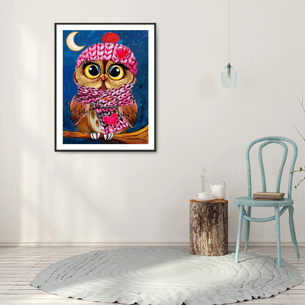 Owl - Full Round Drill Diamond Painting 30*40CM