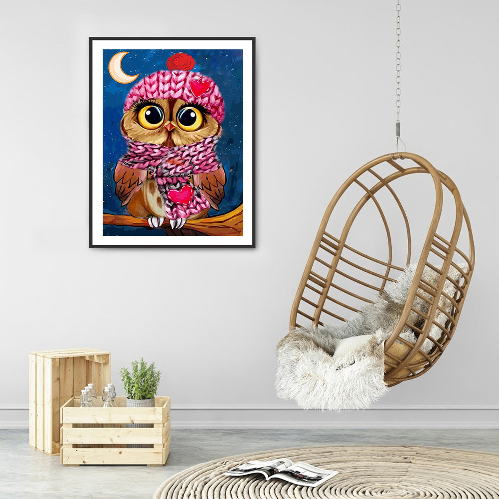 Owl - Full Round Drill Diamond Painting 30*40CM