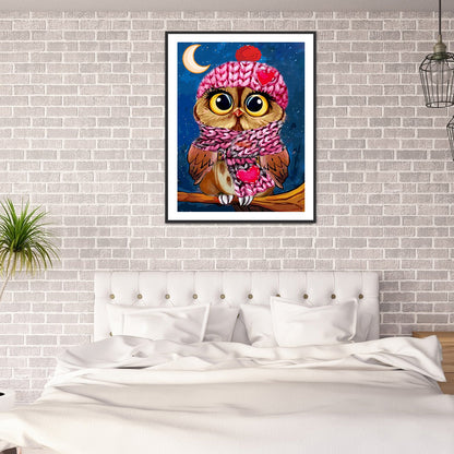 Owl - Full Round Drill Diamond Painting 30*40CM