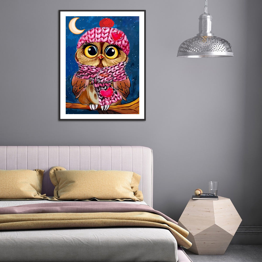 Owl - Full Round Drill Diamond Painting 30*40CM