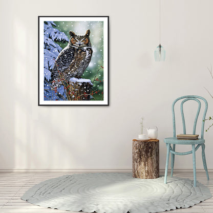 Owl - Full Round Drill Diamond Painting 30*40CM