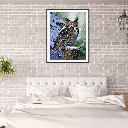 Owl - Full Round Drill Diamond Painting 30*40CM