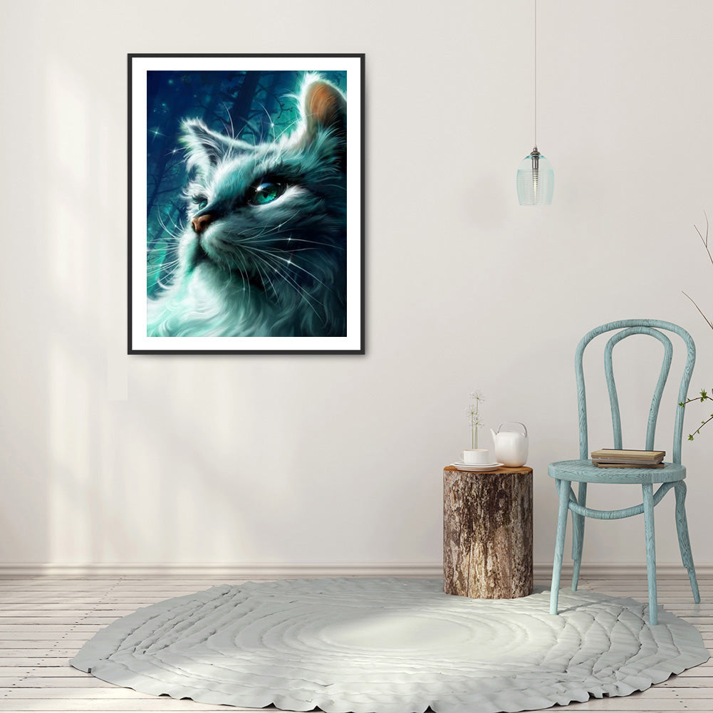 Cat - Full Round Drill Diamond Painting 30*40CM