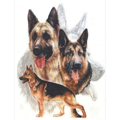 Black-Backed Dog - Full Square Drill Diamond Painting 30X40CM