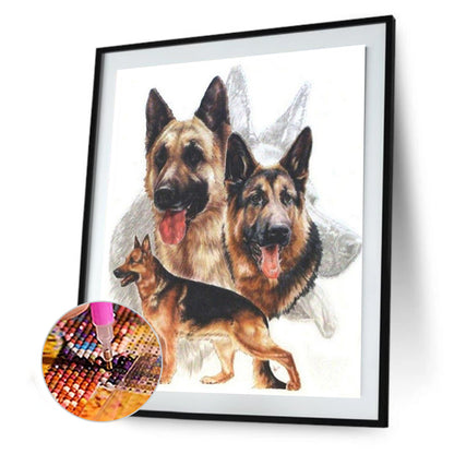 Black-Backed Dog - Full Square Drill Diamond Painting 30X40CM