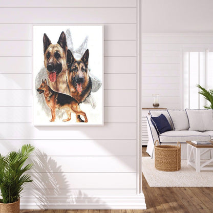 Black-Backed Dog - Full Square Drill Diamond Painting 30X40CM