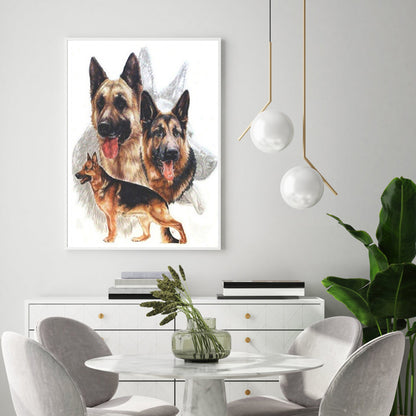 Black-Backed Dog - Full Square Drill Diamond Painting 30X40CM