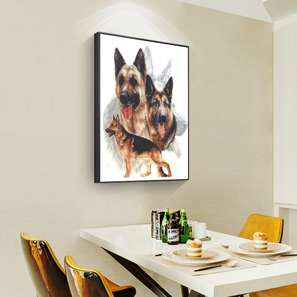 Black-Backed Dog - Full Square Drill Diamond Painting 30X40CM