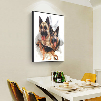 Black-Backed Dog - Full Square Drill Diamond Painting 30X40CM