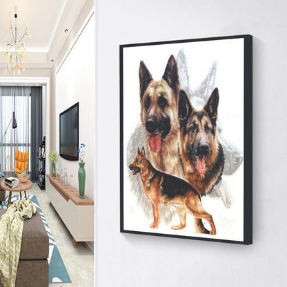 Black-Backed Dog - Full Square Drill Diamond Painting 30X40CM