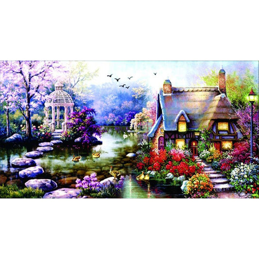 Garden Cottage - 11CT Stamped Cross Stitch 75*40CM