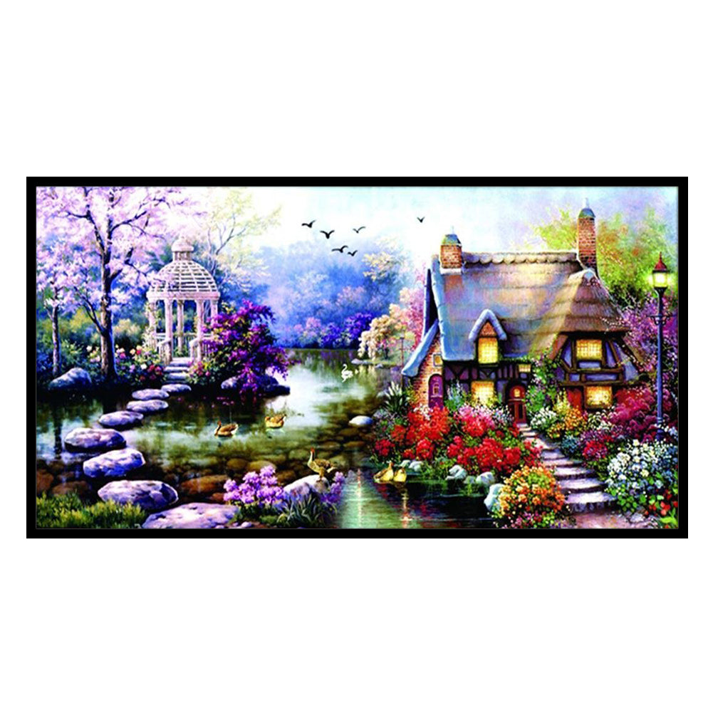 Garden Cottage - 11CT Stamped Cross Stitch 75*40CM