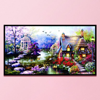 Garden Cottage - 11CT Stamped Cross Stitch 75*40CM