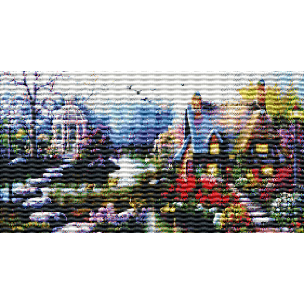 Garden Cottage - 11CT Stamped Cross Stitch 75*40CM