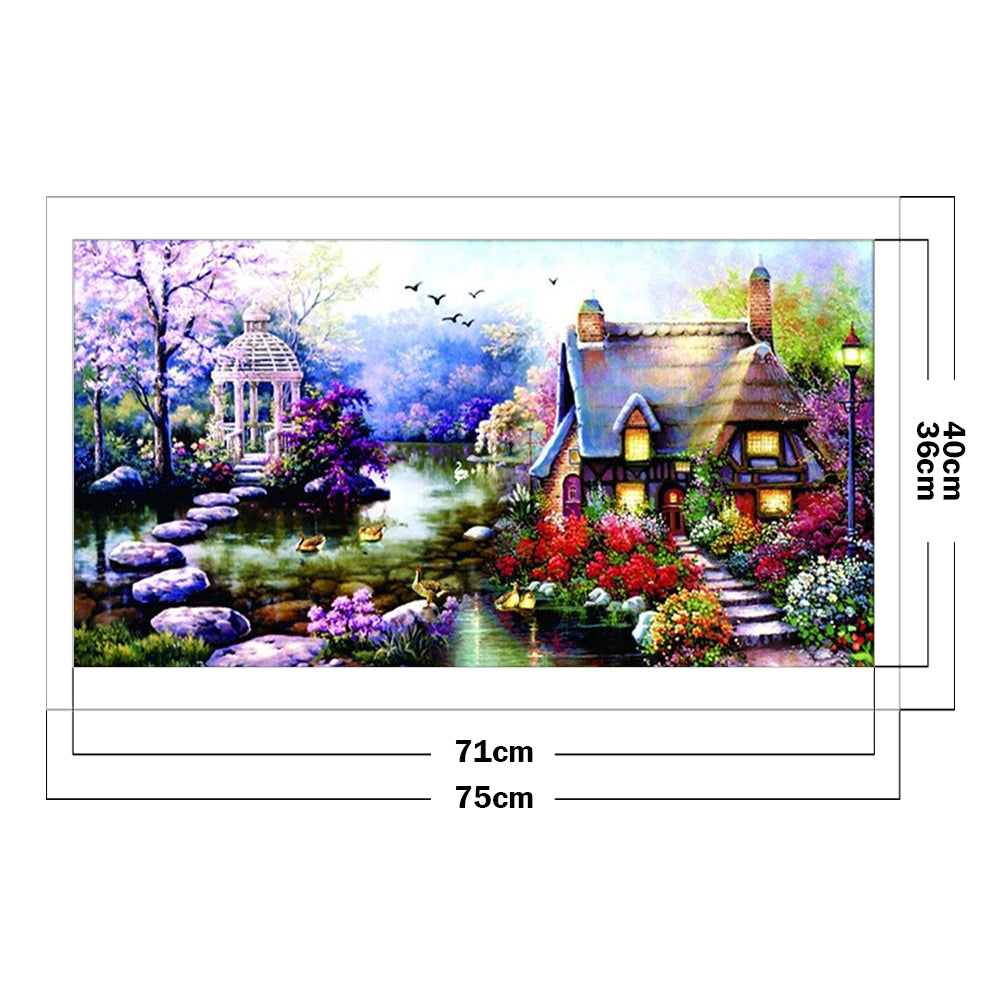 Garden Cottage - 11CT Stamped Cross Stitch 75*40CM