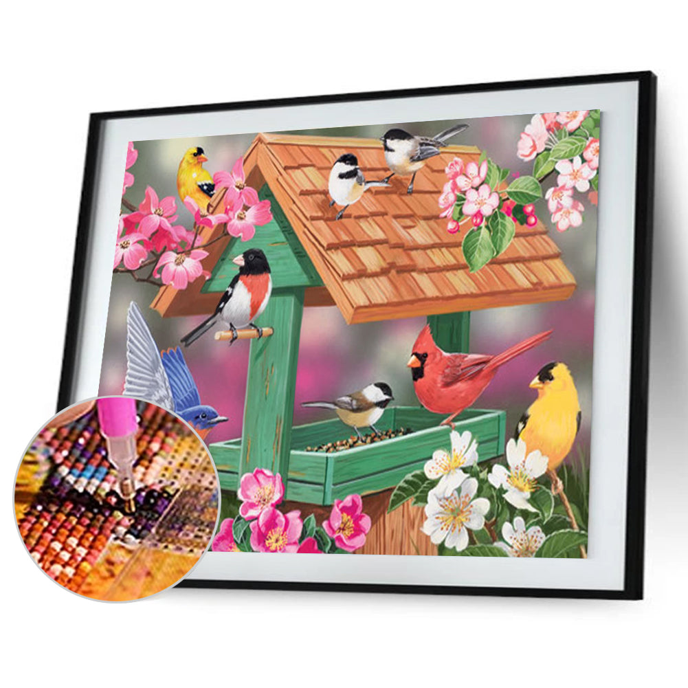 Birds And Flowers - Full Square Drill Diamond Painting 40*30CM