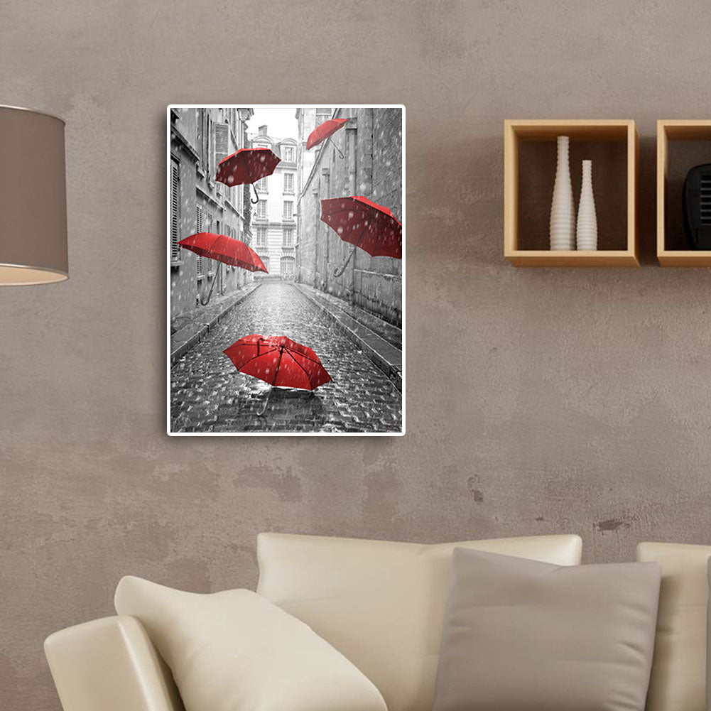 Red Umbrella - Full Square Drill Diamond Painting 30*40CM